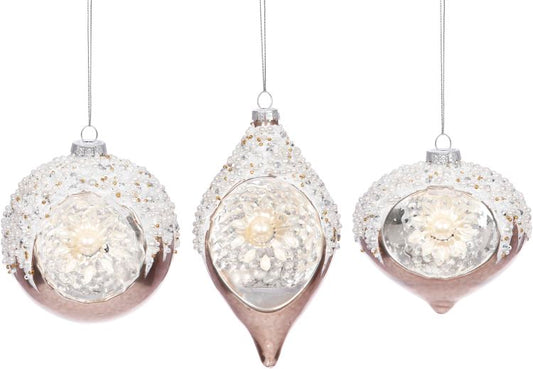 Glamour Sparkling Ornament, Assortment of 3 - 4 Inches (SET/6)