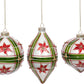 Banded Red & Grn Ornament 4", (Set of 6)