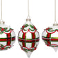 Red & Green Swirl Ornament 4", (Set of 6)