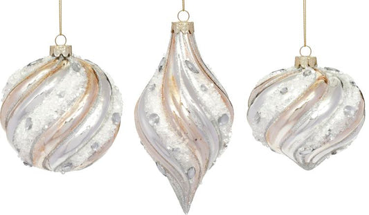 Two-Tone Swirl Ornament 4-6'', (Set of 6)