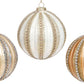 Jeweled Fluted Ball Ornament 4'', (Set of 6)