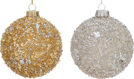 Encrusted Ball Ornament 3'', (Set of 6)