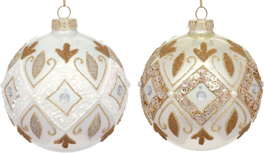 Diamond Ball Ornament 4'', (Set of 6)
