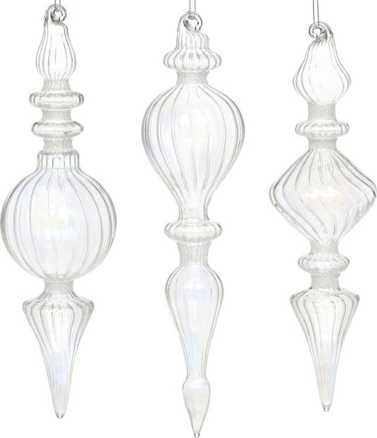 Fluted Crystal Orn 8.5'', (Set of 6)