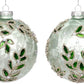 Glittered Holly Ball Ornament 4'', (Set of 6)