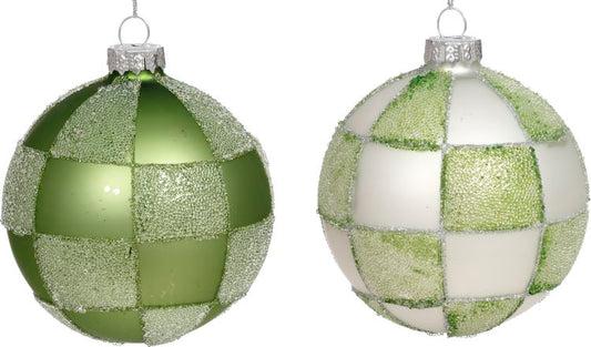 Art Deco Ball Ornament 3'', (Set of 6)