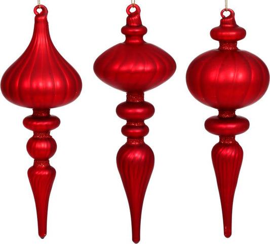 Christmas Finial Ornament 7'' , (Set of 6)