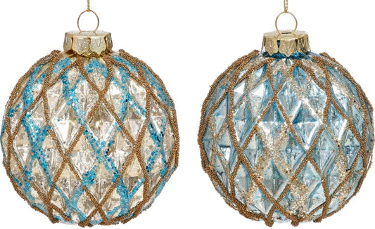 Frosted Weave Ornament 3'', (Set of 6)