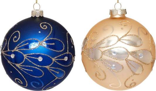 Peacock Ball Ornament 4'', (Set of 6)