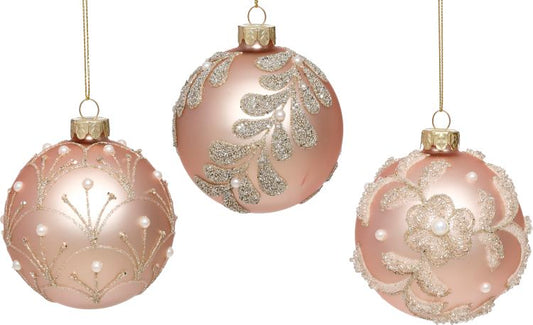 Floret Ball Ornament 3'', (Set of 6)