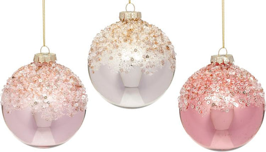 Sequined Top Ornament 3'', (Set of 6)