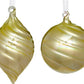 Swirl Teardrop/Ball Ornament 4'' Green , (Set of 6)