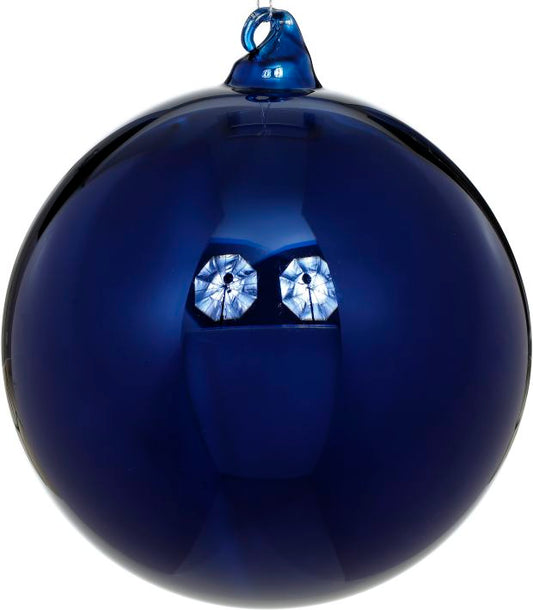 Shiny Ball Ornament 6'' Dark Blue , (Set of 6)