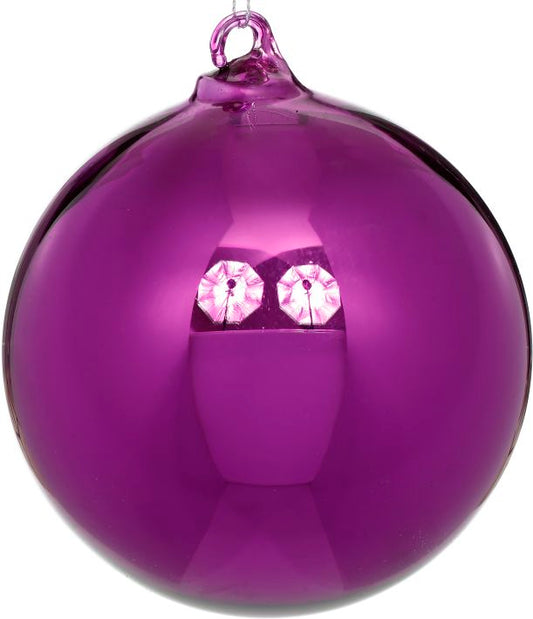 Shiny Ball Ornament 5'' Purple, (Set of 6)