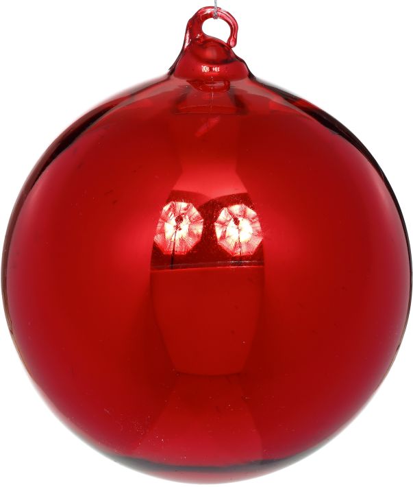 Shiny Ball Ornament 5'' Red, (Set of 6)
