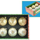 Glittered Floral Ornament, Box of 12- 4 Inches