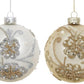 Glittered Floral Ornament, Box of 12- 4 Inches