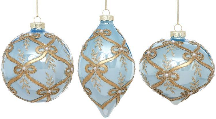 Ribboned Ornament, Box of 12- 4-5 Inches