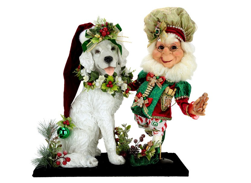**SIGNED** CHRISTMAS COOKIE ELF WITH DOG (Signed by Mark Roberts)