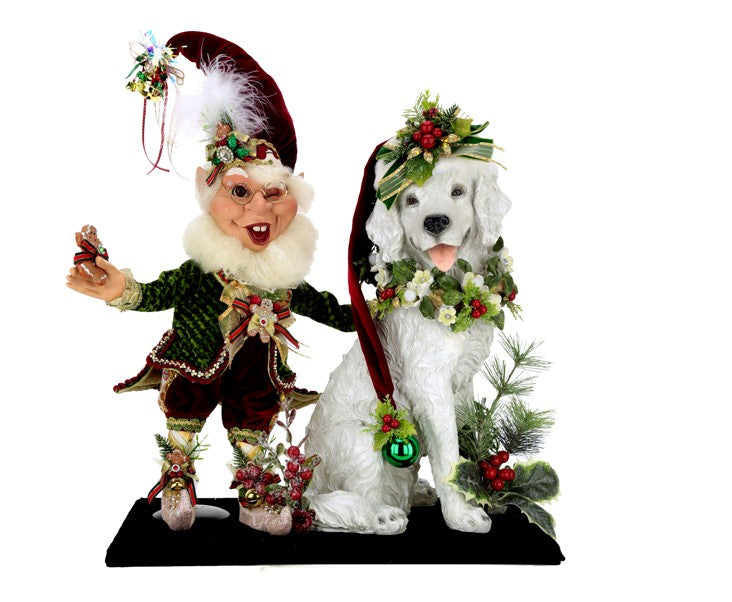 **SIGNED** COOKIES & MILK ELF WITH DOG (Signed by Mark Roberts)