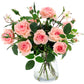Roses in Crackle Vase - 17 Inches (Light Pink)