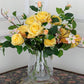 Roses in Crackle Vase - 17 Inches (Yellow)