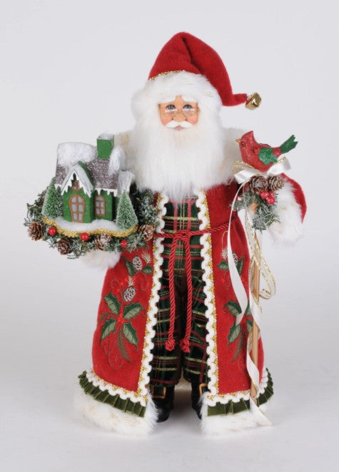 Lighted Evergreen Village Santa