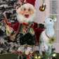 **SIGNED**  Candy Cane Elf with Ice Blue Deer on Base