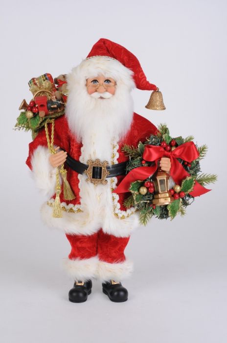 Lighted Berry Wreath Santa