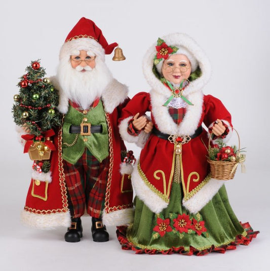 Lighted Strolling Santa and Mrs. Claus