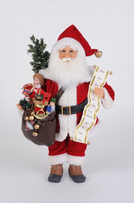 Lighted Vintage Toy Bag Santa