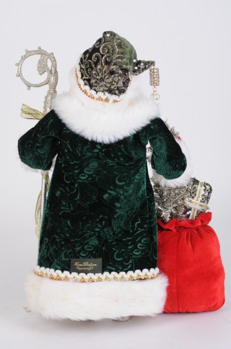 Lighted Sparkling Emerald Santa