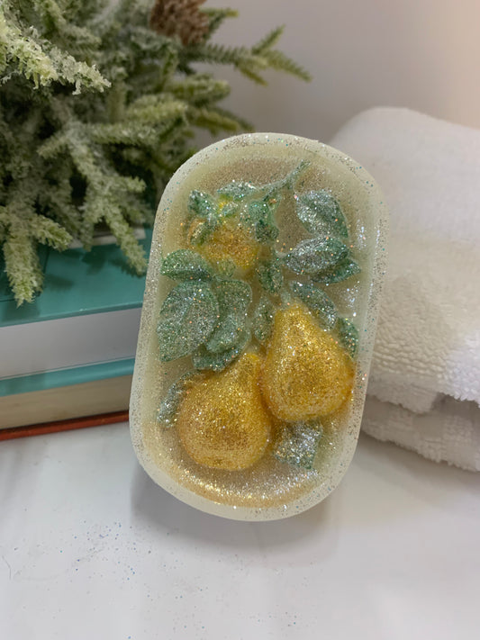 Fancy Christmas Pear Soap Bar (Set of 2)