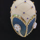 Faberge Jewel Egg Orn, Blue/Ivory