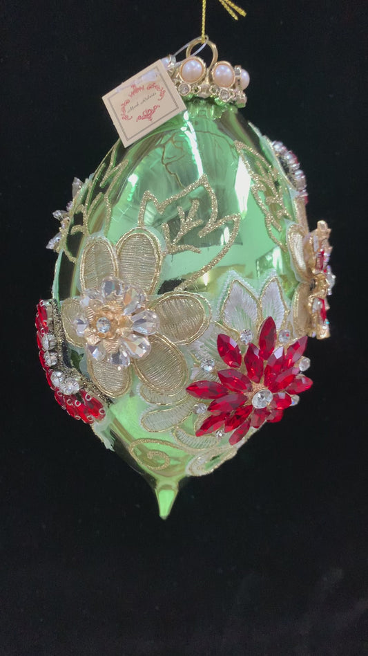 Kings Jewel Ornament, Green Shiny