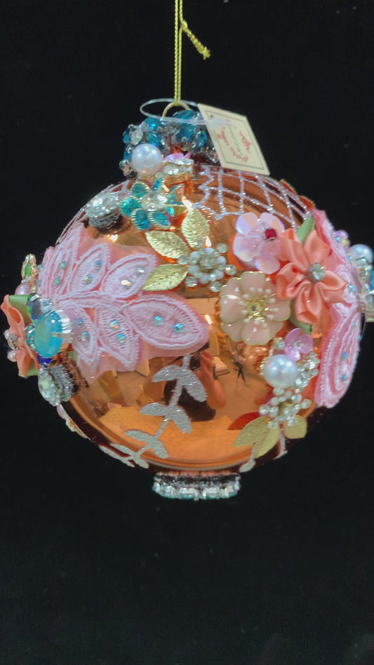 Kings Jewel Ball Ornament, Copper Shiny