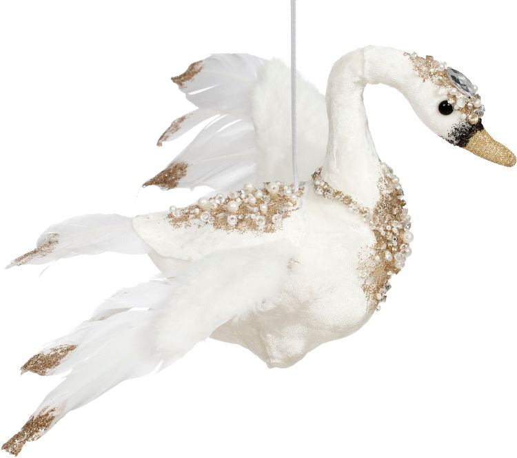 Pearl Swan Ornament