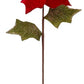 Red Jeweled Poinsettia Stem, (set of 3) Small - 22"