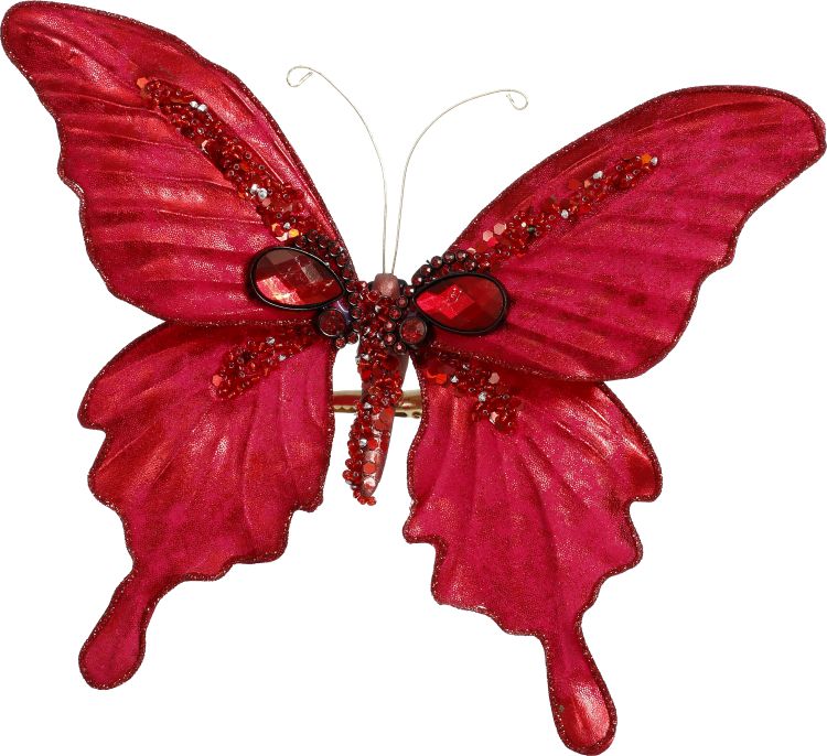 Glitter Jewel Butterfly Clip 7" (Set of 4) Multiple Colors Available