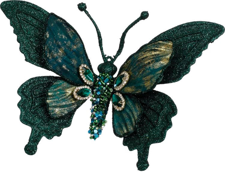 Glittered Jewel Butterfly Clip 7" (Set of 4) Multiple Colors