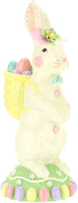 Jeweled Rabbit with Basket 12.5"
