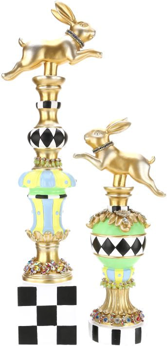 Jeweled Whimsical Rabbit 17-25''set of 2
