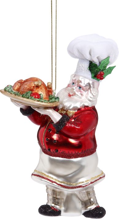 Chef Santa Ornament 6''