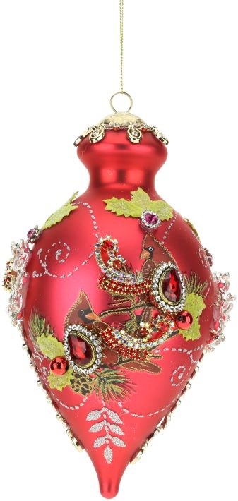 King's Jewel Finial Ornament, Red - 8"