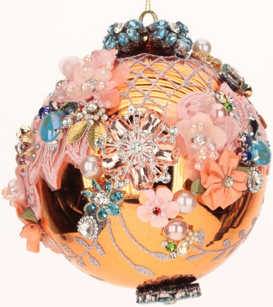 Kings Jewel Ball Ornament, Copper Shiny
