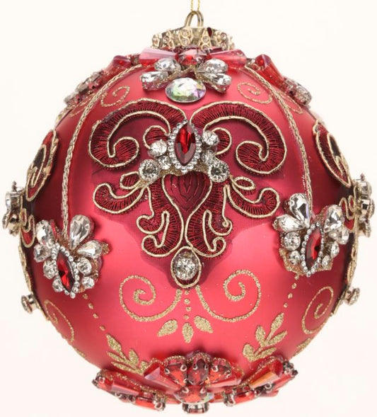 Kings Jewel Ball Ornament, Red