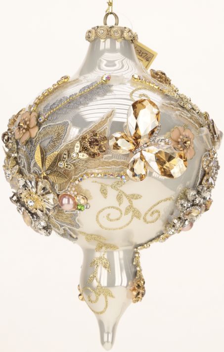 Kings Jewel Ornament, Cream Shiny