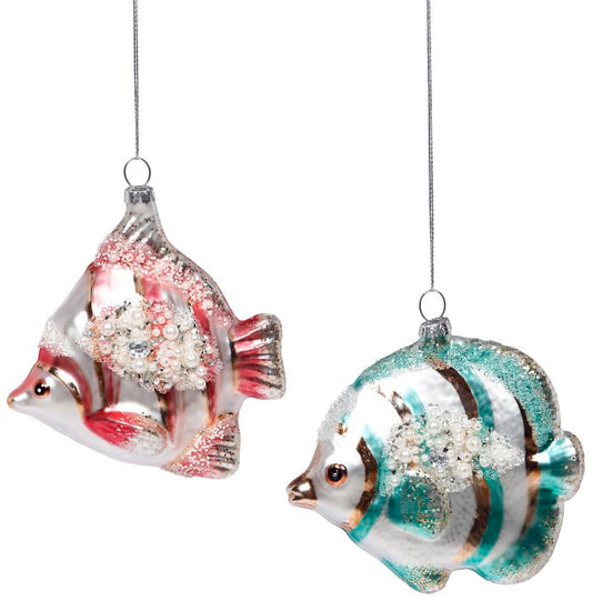 Glittered Tropical Fish Ornament - 5 Inches