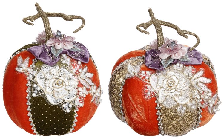 Elegant Pumpkin, Set of 2- 7-7.5"