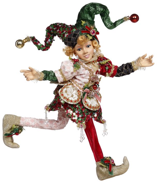 North Pole Jester Elf Girl, MED - 16.5"